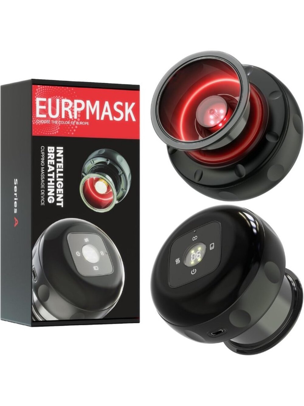 2 Pack Electric Cupping Therapy Set with Red Light & Heat - Portable Muscle